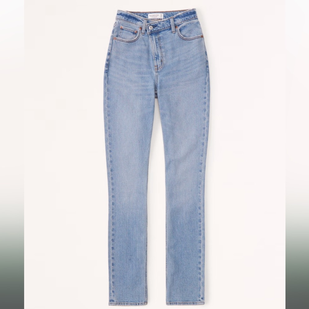 Abercrombie & Fitch The 90s Slim Straight Ultra High Rise Criss-Cross Waistband